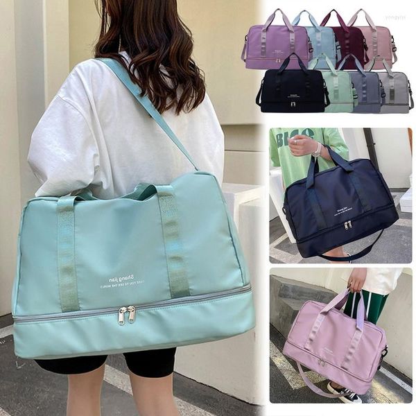 Duffel Taschen Wasserdichte Reisetasche 2023 Damen Einfarbig Handtasche Lagerung Sport Schuh Gepäck