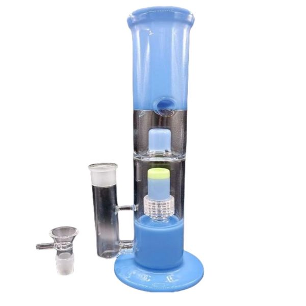 Spesso giardino di bong d'acqua blu in vetro pneumatico pneumatico Perc 18 mm Fumato tubi fumatori tamponati con accessori