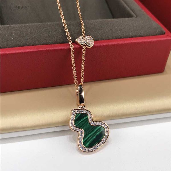 Высококачественное ювелирное ожерелье Классическое стальное алмазы бутылка тыква подвесной ожерелья 18K Золотые женщины Luckygi5 {категория}