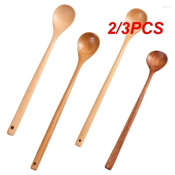 Cucchiai Lungo Miele Cottura Miscelazione Stirr Cucchiaino Stile Giapponese Cucchiaino Caffè Asta Manico Cucchiaio Legno Forniture Cucina Domestica