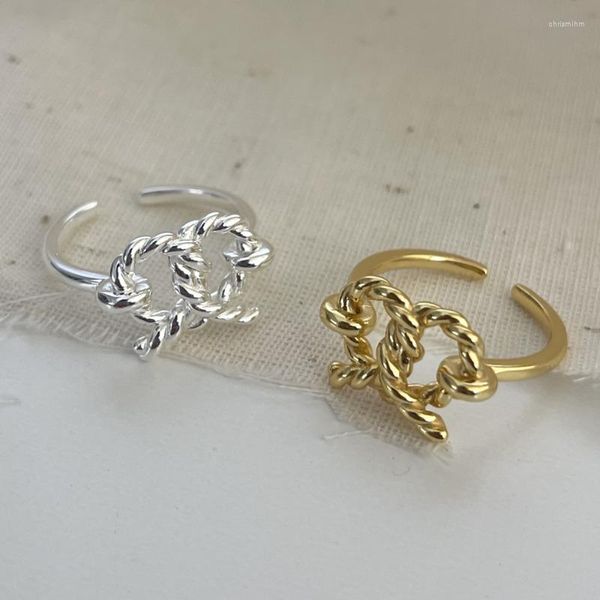 Anelli a grappolo S'STEEL Argento sterling 925 Filo intrecciato Cuore d'amore Regolabile Per ragazze Vintage In Ringen Accessori Gioielleria di moda