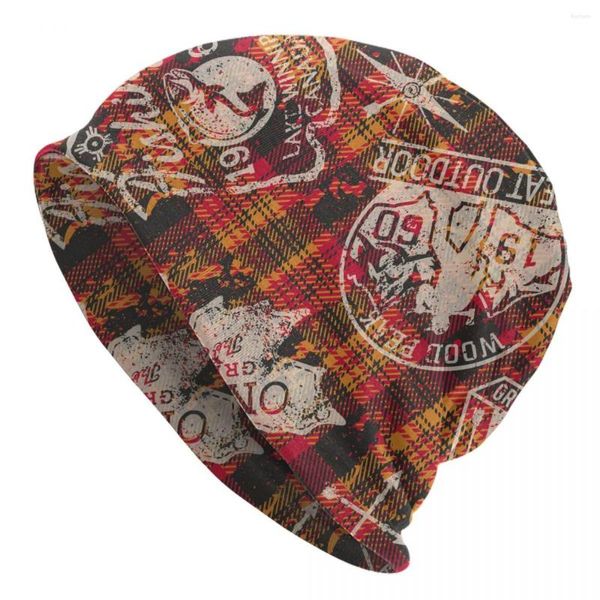 Bérets 2023 Chaud Chapeau Pour Femmes Canada Tartan Avec Étiquettes Empilement Tricoté Bonnet Cap Hommes Hip Hop Bonnets