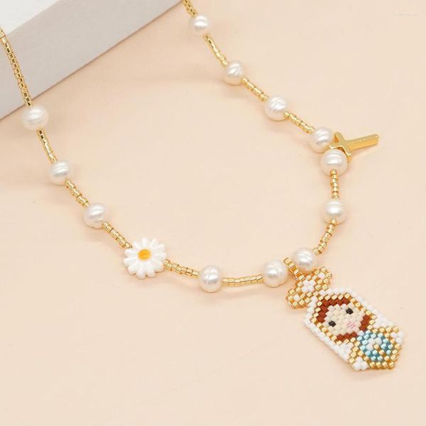 Anhänger Halsketten YASTYT Natürliche Perle Sommer Schmuck Wasserdicht vergoldet Edelstahl Kette Halskette Miyuki Perlen