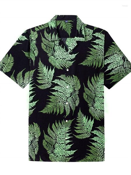 Männer Casual Hemden Hawaiian Shirt Strand Kokosnuss Baum Druck Für Männer Lopel Neck Button Kurzarm Top Mode Männliche Kleidung bluse