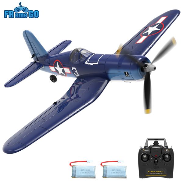 Aeronave Modle F4U RC Plane 2 4Ghz 4CH 400mm Wingspan One Key Aerobatic RTF Remote Control Toys Gifts for Children 230801