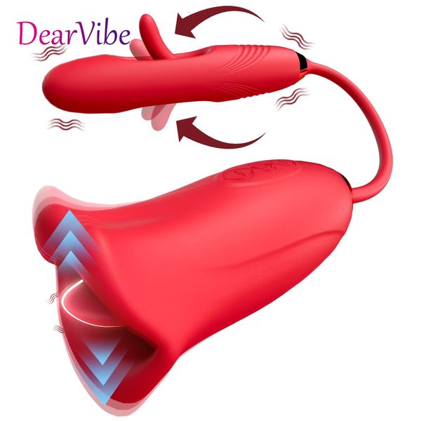 Vibradores Rose Lambendo a Língua Vibrador Para Mulheres Mamilos Estimulador de Clitóris Love Egg Vibradores Massageador Desgaste Brinquedos Sexuais Femininos Casais 230801