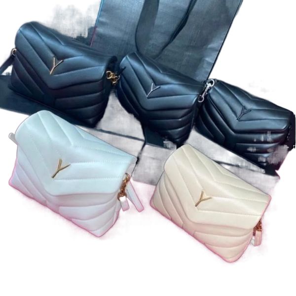 Top 10A LouLou Puffer Designer Bag bolsa acolchoada Y bolsas de ombro de couro de brinquedo Lambskin Crossbody Purse bolsa de corrente preta Bolsas de luxo de alta qualidade