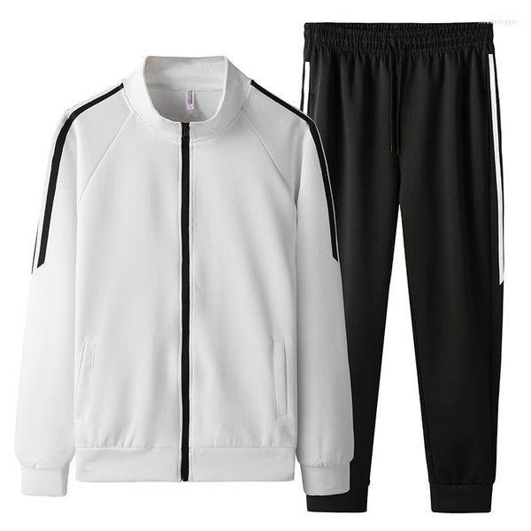 Conjuntos de agasalhos masculinos Moda Estampa de letras tendência coreana Gola alta Agasalho casual de duas peças Roupa esportiva Jogging Roupas de marca