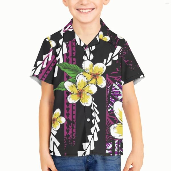 Herren Freizeithemden Kid Boy Polynesian Tribal Samoan Totem Tattoo Samoa Prints Frühlingshemd 3T-16T Kinderoberteile Urlaub Strand Party T-Shirt