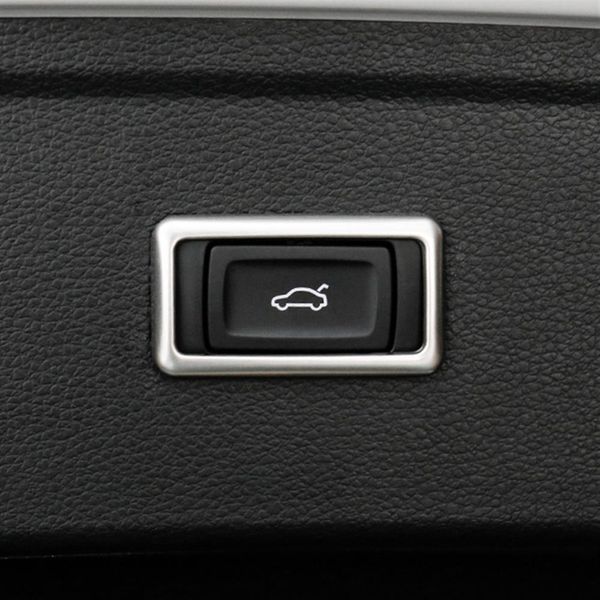 Decalcomanie della decorazione del telaio del pulsante dell'interruttore della porta di coda elettrica dell'automobile per Audi Q5 FY 2018 2019 Accessori interni in acciaio inossidabile225f