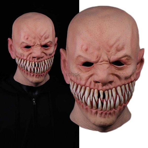 Maschere per feste Horror Stalker Maschera da clown Cosplay Raccapricciante Bocca grande Denti Chompers Maschere in lattice Festa di Halloween Costume spaventoso Puntelli HKD230801