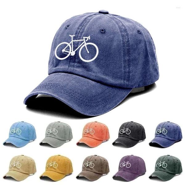 Boné de Bola Bicicleta Bordado Boné de Beisebol de Algodão Lavado Moda Feminino Homens Chapéu Esporte Viseira Snapback Sol Respirável Ao Ar Livre