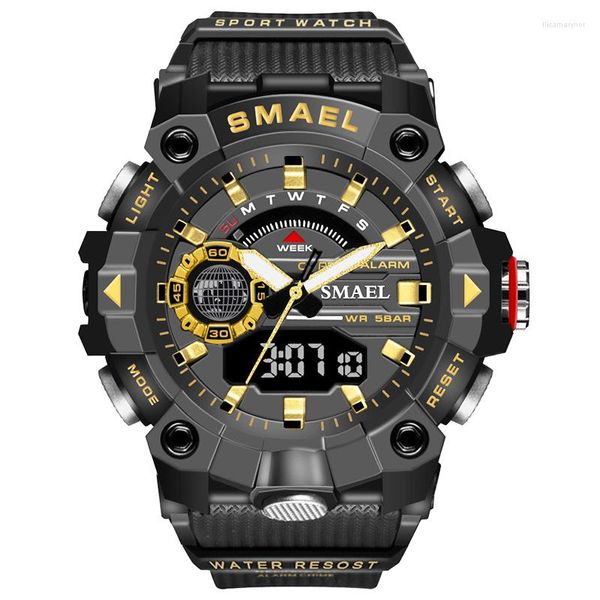 Orologi da polso Orologi da uomo Big Sport Mens Top Luxury Dual Display Orologio da polso al quarzo per uomo Orologio digitale impermeabile militare