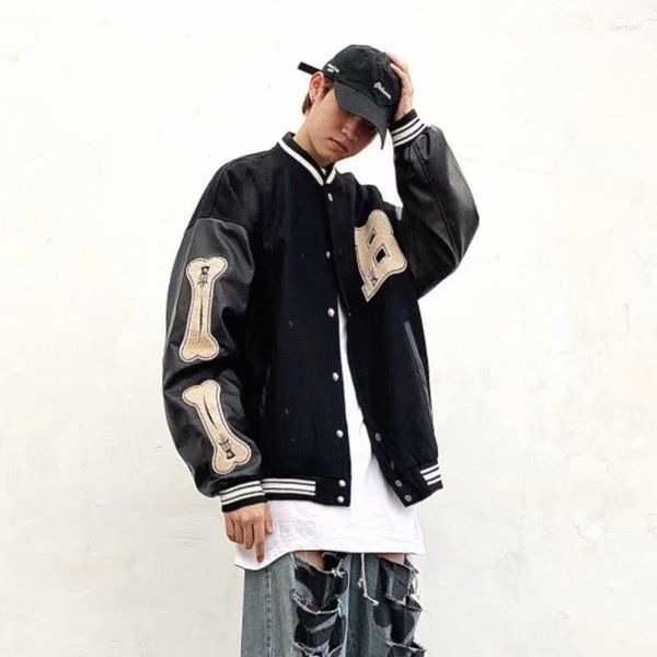 Herrenjacken Y2k 2023 Südkorea Lose Straße Hip Hop Baseball Uniform Männliche und weibliche Ruffians Hübsche Campus-Rundhalsjacke