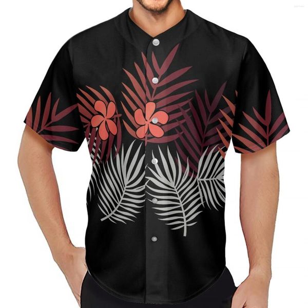 Camicie casual da uomo Totem tribale polinesiano Totem Tatuaggio Tonga Stampe Camicia Moda Bottone Manica corta Maglia da baseball ad asciugatura rapida