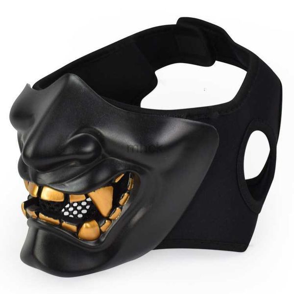 Máscaras de festa Airsoft Paintball Militar Tactical Prajna Half Mask Samurai Hannya Horror Skull Hunting Meias-máscaras protetoras HKD230801