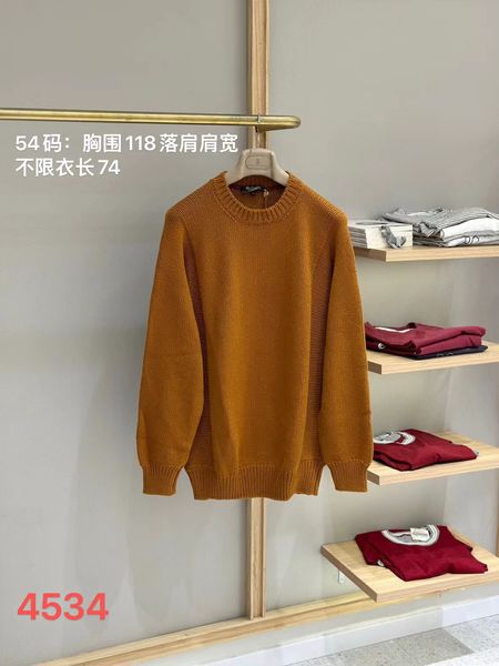 Maglioni da uomo invernali loro piana Pullover maglione lavorato a maglia in cashmere a maniche lunghe giallo arancione girocollo