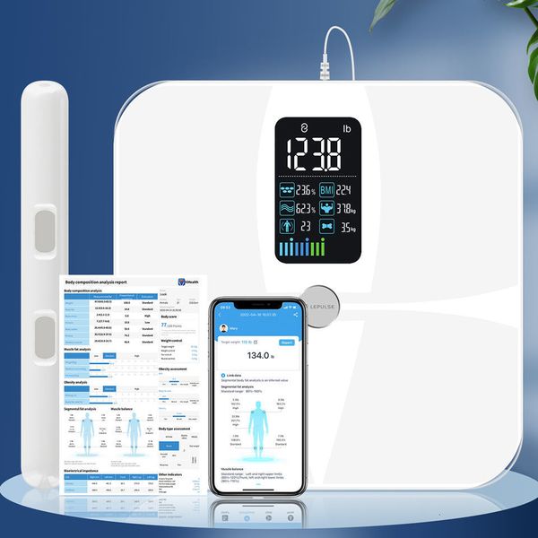 Outros itens de beleza e saúde Professional Smart Bluetooth Screen Bezel EightElectrode Body Fat Scale Pesagem Instrumento de medição Home HeavyWeigh 230801