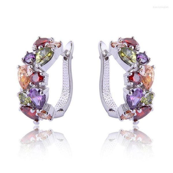 Orecchini a cerchio in argento per donna Set multi di alta qualità Granato Peridoto Ametista Morganite Scelta regalo ideale