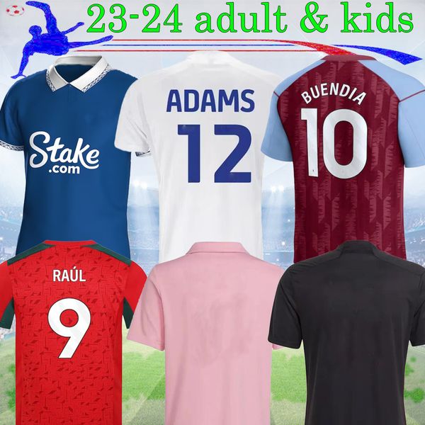 2023 2024 Watkins Buendia McGinn Soccer Jerseys Home Away 23 24 Kids Kit Summerville Bamford Raul Matheus Neto Neves Football Рубашки 16-xxl