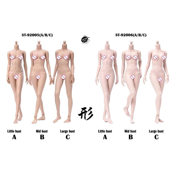 Figuras de brinquedo de ação POPTOYS 92005 92006 1 6 versão modificada flexível corpo feminino pele bronzeada pálida pouco busto médio grande para 12 