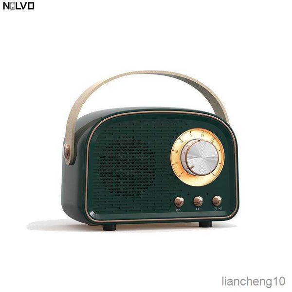 Tragbare Lautsprecher Classic Retro Stereo Surround Sound Bluetooth Wireless-Karte Full Range FM Radio Musik-Player Mini R230801