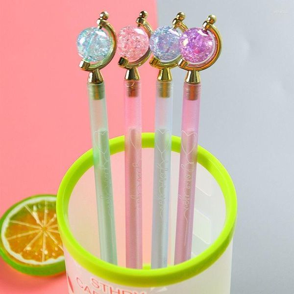 Ellen 1 PCS Cancelleria Carino Crystal Globe School Office Forniture Kawaii Dolce Bella Caramella Penna Gel