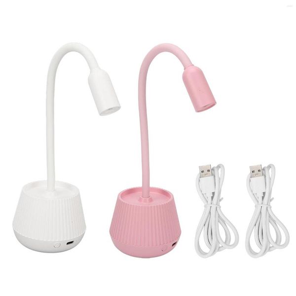 Secadores de unhas Gooseneck Manicure Lamp Light Chips 6W Power Table Type UV Fast Drying ABS With Charging Cable For Home