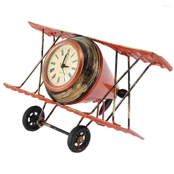 Orologi da tavolo Orologio da parete Decorazioni vintage Aereo da tavolo Mensola della camera in stile sveglia antiquata