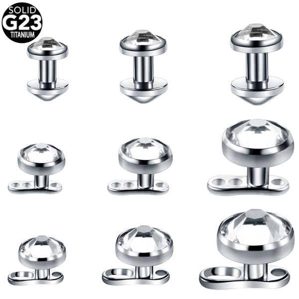 Anéis de botão de sino de umbigo 20 pçs/lote G23 conjunto de âncora microdérmica com base piercing dérmico oculto na pele anéis dérmicos piercings corporais jóias 230731