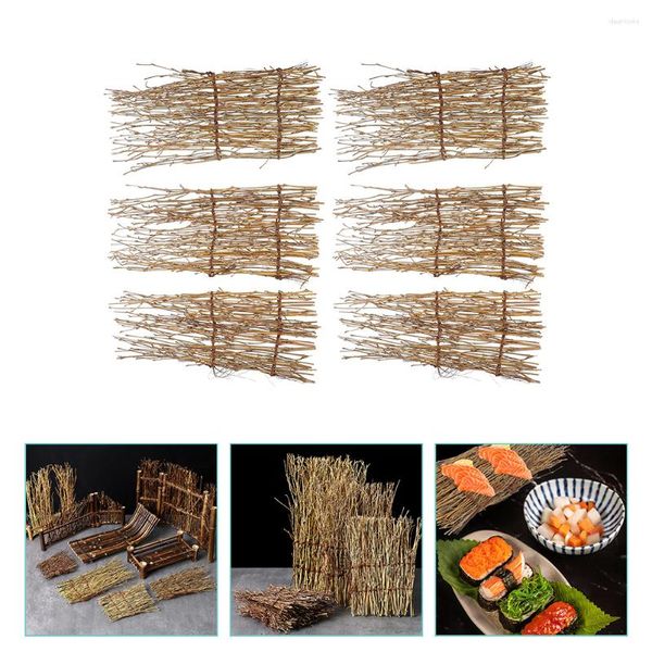 Geschirr-Sets, 6-teilig, The Fence, Bambus-Miniatur-Sets, Sushi-Dekor, Tablett, Produkt-Requisiten
