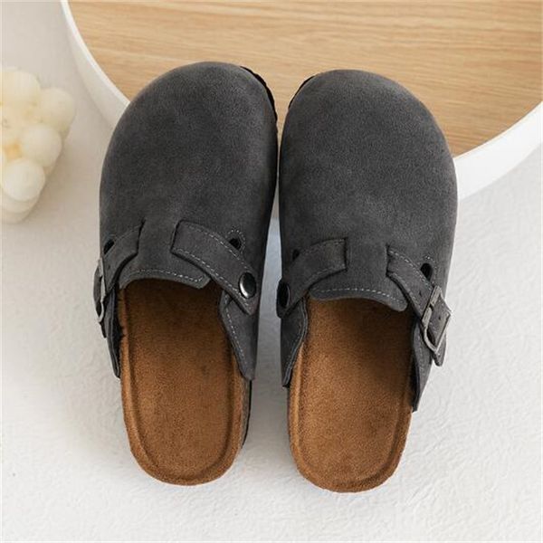 Детские детские спортивные обувь Дизайнер Корк квартиры Flat Slippers Fashion Leather Slides Boys Girl