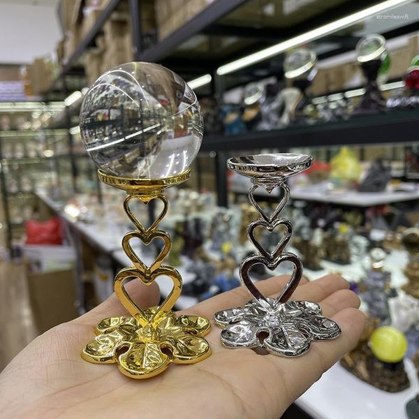 Estatuetas decorativas Amor Pétala Bola de Cristal Base Estátua de Resina Enfeites para Artesanato Expositor Mágico Suporte para Artesanato