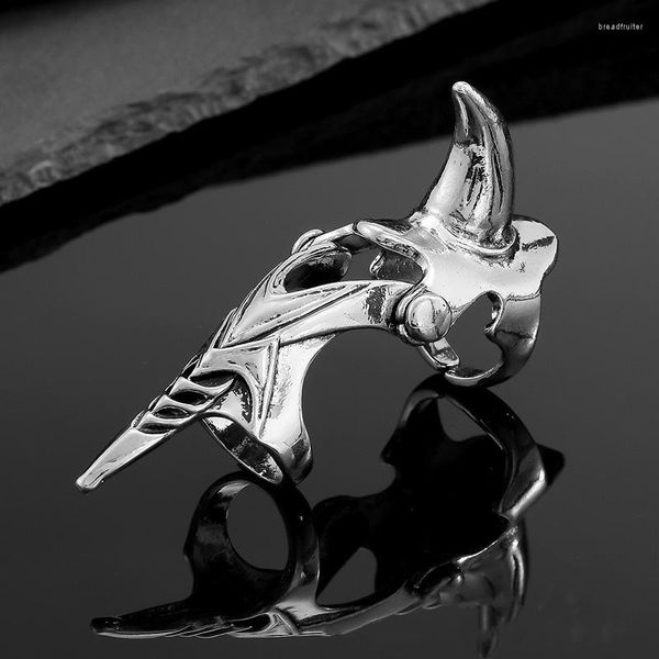 Anelli a grappolo Hip Hop Gothic Punk Dragon Skull Joint Knuckle Full Finger Claw Ring Boho Statement Jewelry Party Club Charm per uomo