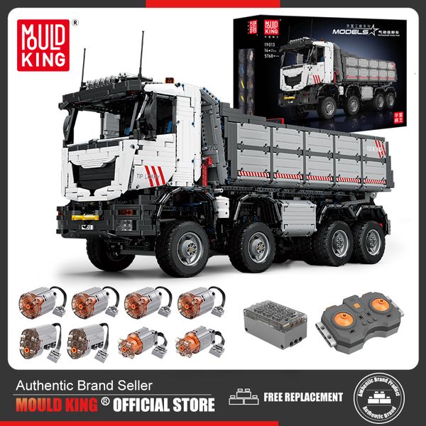 Druckgussmodell MOLD KING 19013 Technisches LKW-Bauspielzeug für Kinder APP RC Pneumatischer Kipper mit Motorblöcken Erwachsene Geschenke 230731