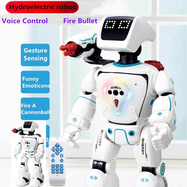 RC Robot Smart Hydroelectric Voice Conversation Gesture Touch Sensing Battle Mode Bullet Controle Remoto Kid Gifts 230731