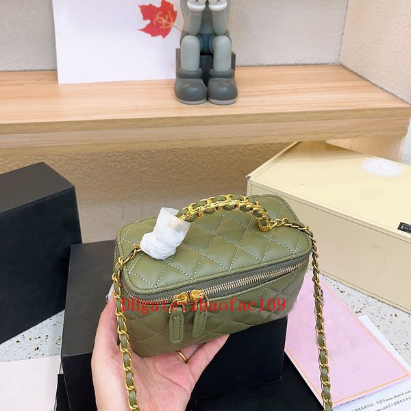 Retro Soft Trunk Womens Box Bag Cosmetic Case Luxury Tote Handbag Clutch Borsa a tracolla a tracolla in vera pelle da 7,9 pollici