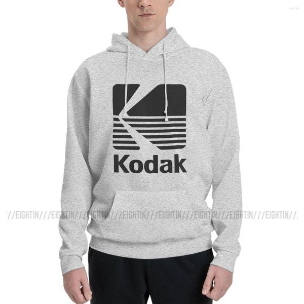 Erkek Hoodies Yenilik Kapüşonlu İnce Fleece Sweatshirt Adam Kodak Pogerya Logo Kamera Film Retro Kapüşonlu Sweatshirts Siyah Altakaklar