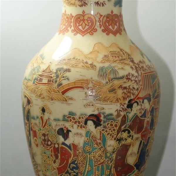 Vasos de porcelana pintada de porcelana antiga e esmalte antigo Vasos colecionáveis de porcelana pintada LJ201209262L