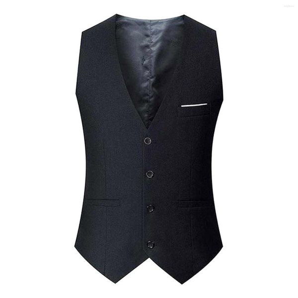 Gilet da uomo T-shirt a maniche lunghe da uomo per uomo Vestibilità ampia Tinta unita Abito da sposa Gilet Cappotto Costume da palcoscenico slim per il tempo libero britannico