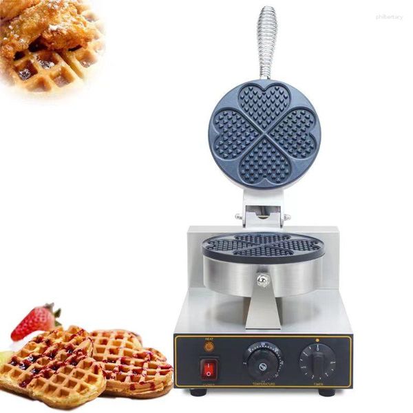 Ekmek üreticileri ticari elektrikli waffle üreticisi Baker kalp şekli waffel makinesi aşk pişirme demir atıştırmalık ekipmanları