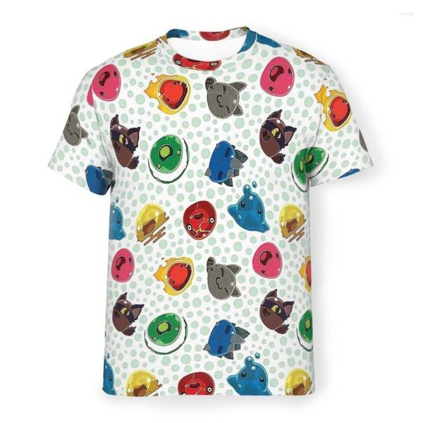 Magliette da uomo Cute Slime Rancher Pattern Magliette in poliestere Magliette stile uomo Top Camicia sottile girocollo