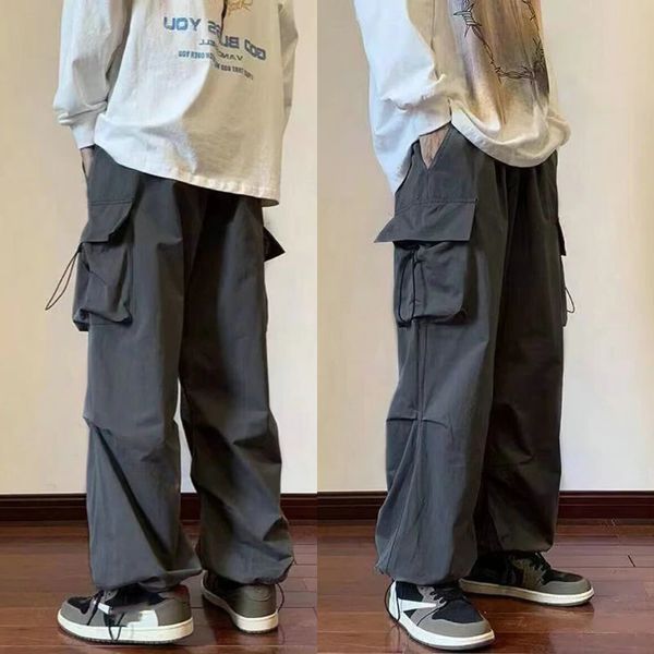 Herrenhose Cargo Casual Multipocket Streetwear Schwarz Harajuku Hip Hop Elastische Taille Harem Knöchellange Hose 230731