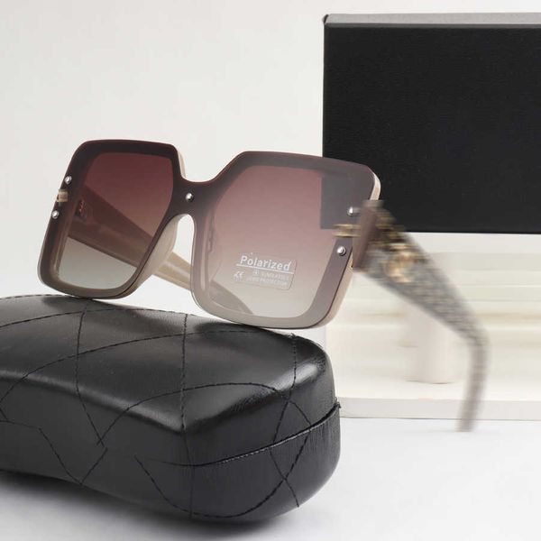 óculos de sol de grife de luxo 2023 nova moda caixa grande alta definição polarizada foto de rua guarda-sol óculos de sol de viagem