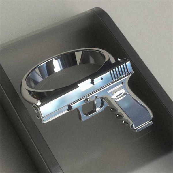 Exquisite Gun Imitation Ring Legierung Polieren Motorrad Cowboy Biker Punk Männer Frauen Cool