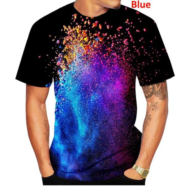 Männer T Shirts 2023 Mode Kühlen 3d Bunte Druck Hemd Vier Saison Männer Tops Casual Männlichen Oansatz Kurzen Ärmeln