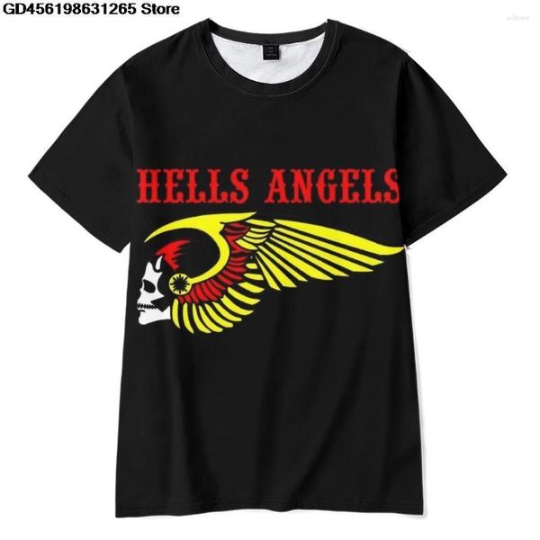Camisetas masculinas Locomotive Motorcycle Angel 3D Print Shirt Homens/mulheres Moda Camisetas Meninos/meninas Camisetas Streetwear Roupas infantis Manga curta