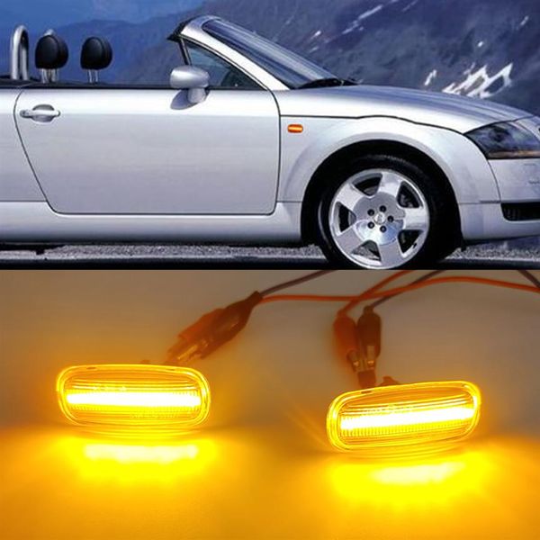 2 pces led dinâmico marcador lateral virar luzes indicadoras lâmpadas para audi a3 s3 8l 2000-2003 a8 d2 1999-2002 tt 8n 2000-2006203v