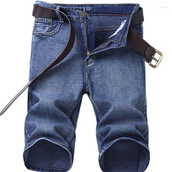 Jeans da uomo 2023 Summer Thin Models -vendita di pantaloncini di jeans elasticizzati Pantaloni dritti larghi a cinque punte