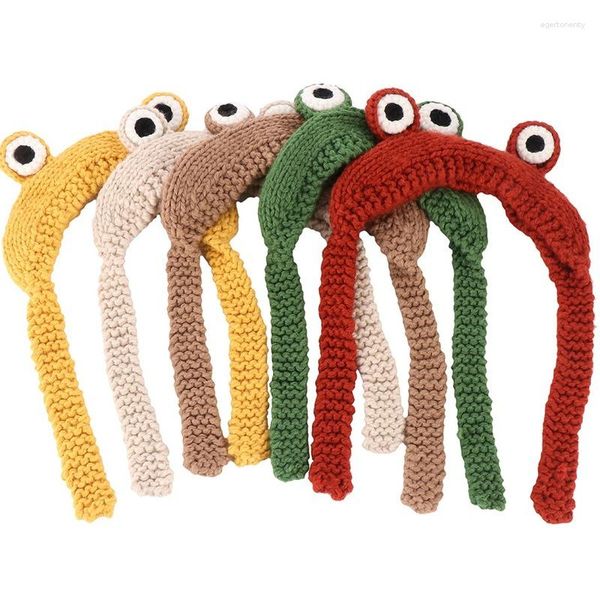 Beralar Charmgo Moda Fun Fun Frog Hat Beanie Skullcap Örgü UNISEX Kadın Sevimli Karikatür Aksesuar Hip-Hop Partisi Bakış